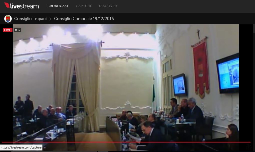 Consiglio comunale Trapani in streaming